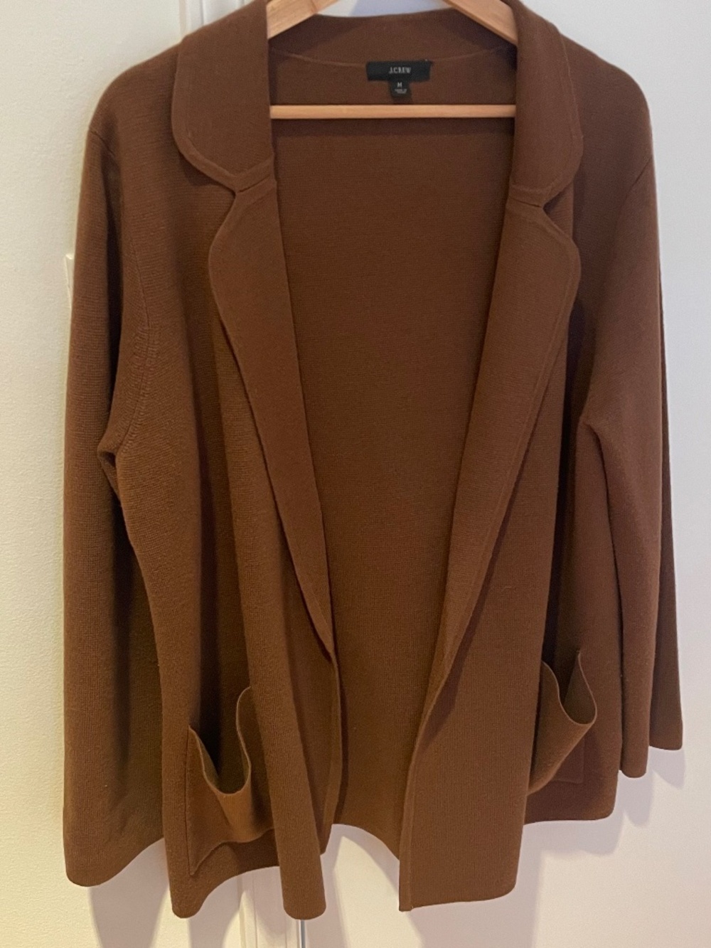 J. Crew Sophie Knit Open-Front Sweater-Blazer Brown Size Medium